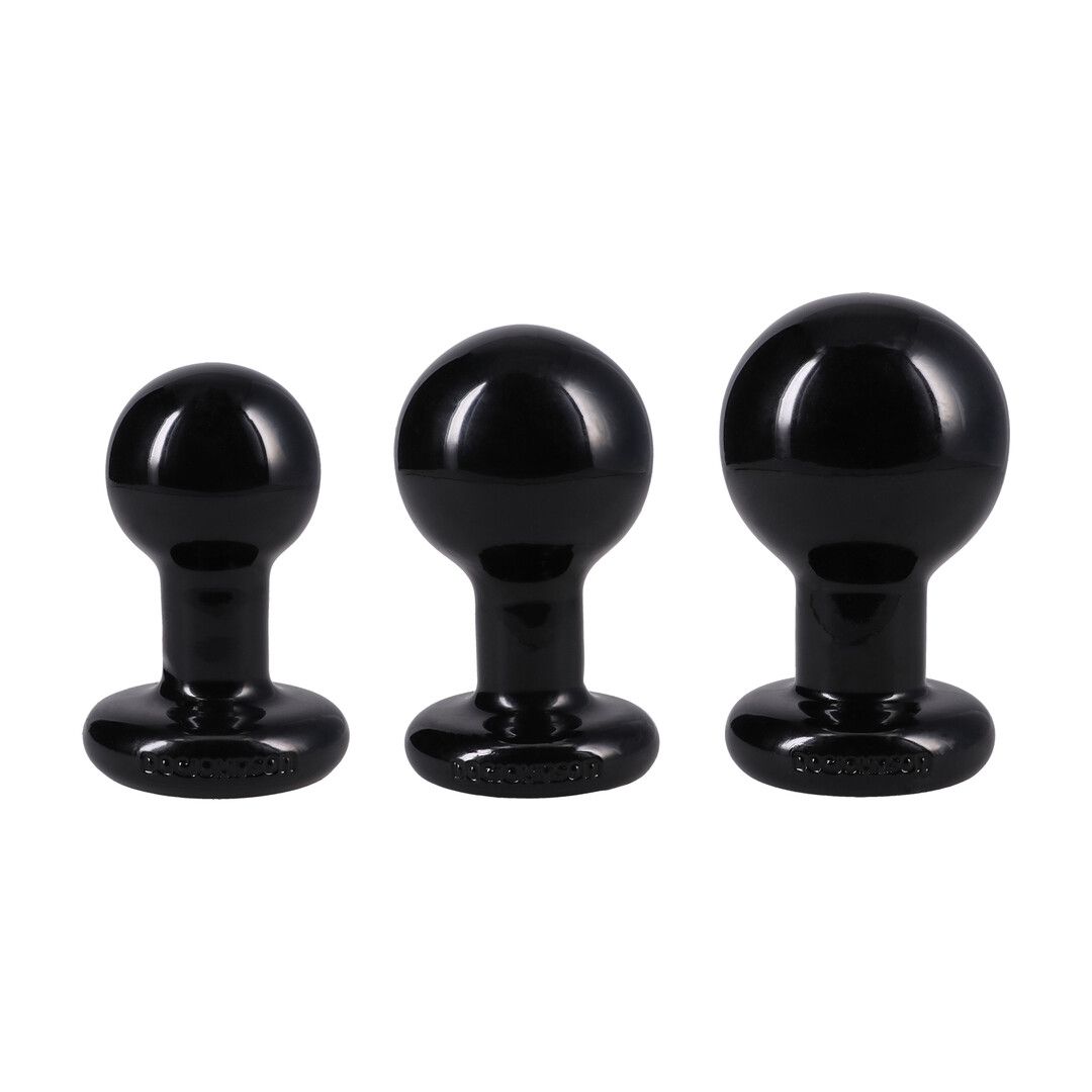 Doc Johnson The Classic - Ronde Buttplug - Set van 3 - Zwart
