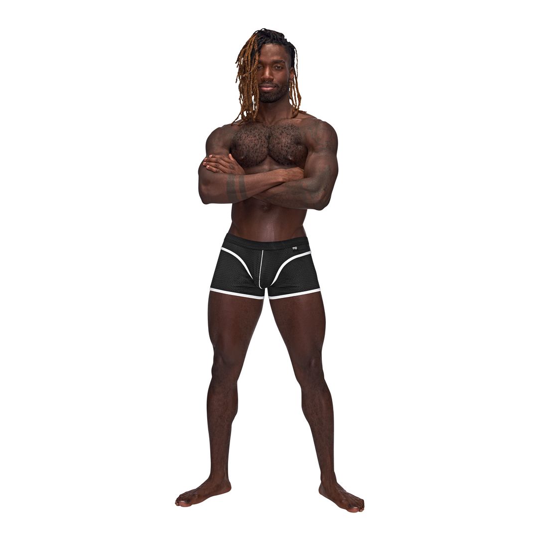 Male Power Sport Mesh mini short - L - Zwart