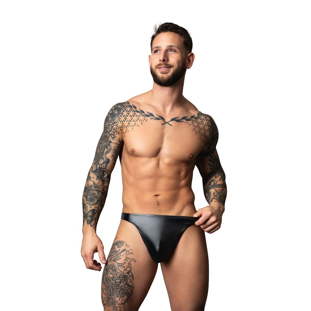 Male Power Wetlook Bong Thong - S/M - Zwart