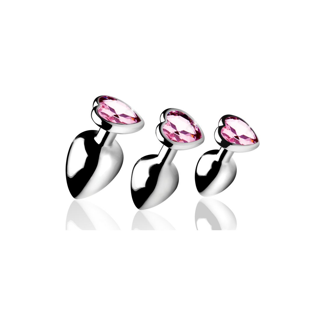 XR Brands Pink Heart - Buttplug Set - 3 Stuks