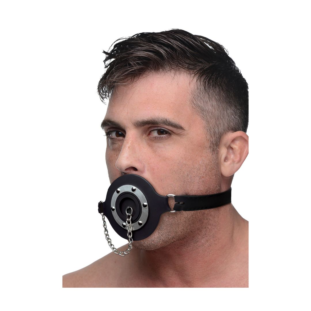 XR Brands Pie Hole - Siliconen ringgag met plug