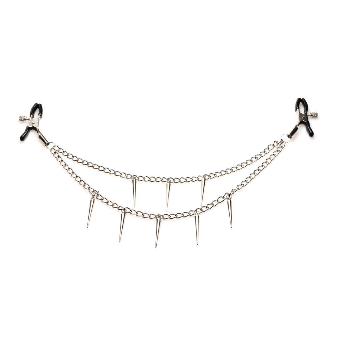 XR Brands Daggers - Tepelklemmen met Dubbele Ketting