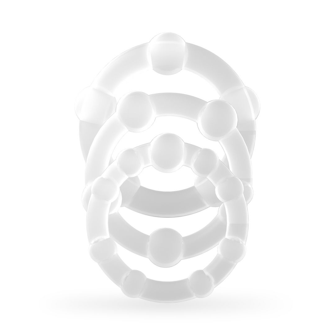 Crushious Triple Bead - Cockring set - Transparant