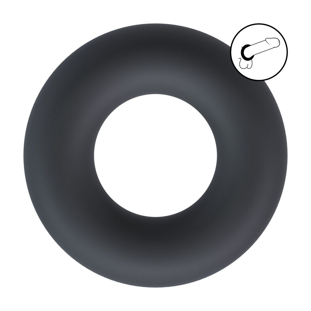 Levelz Cockring van vloeibare siliconen - M - Zwart