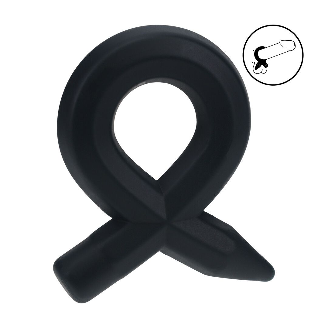 Levelz Pencil Cockring van vloeibare siliconen - Zwart