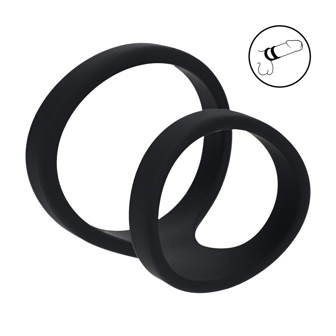 Levelz 2 Loop siliconen cockring - Zwart