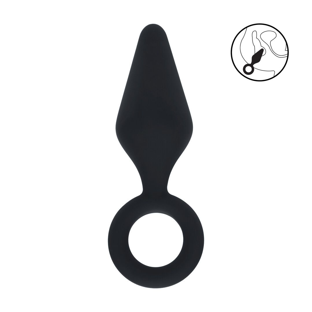Levelz Siliconen Anaalplug met Lus - S - Zwart