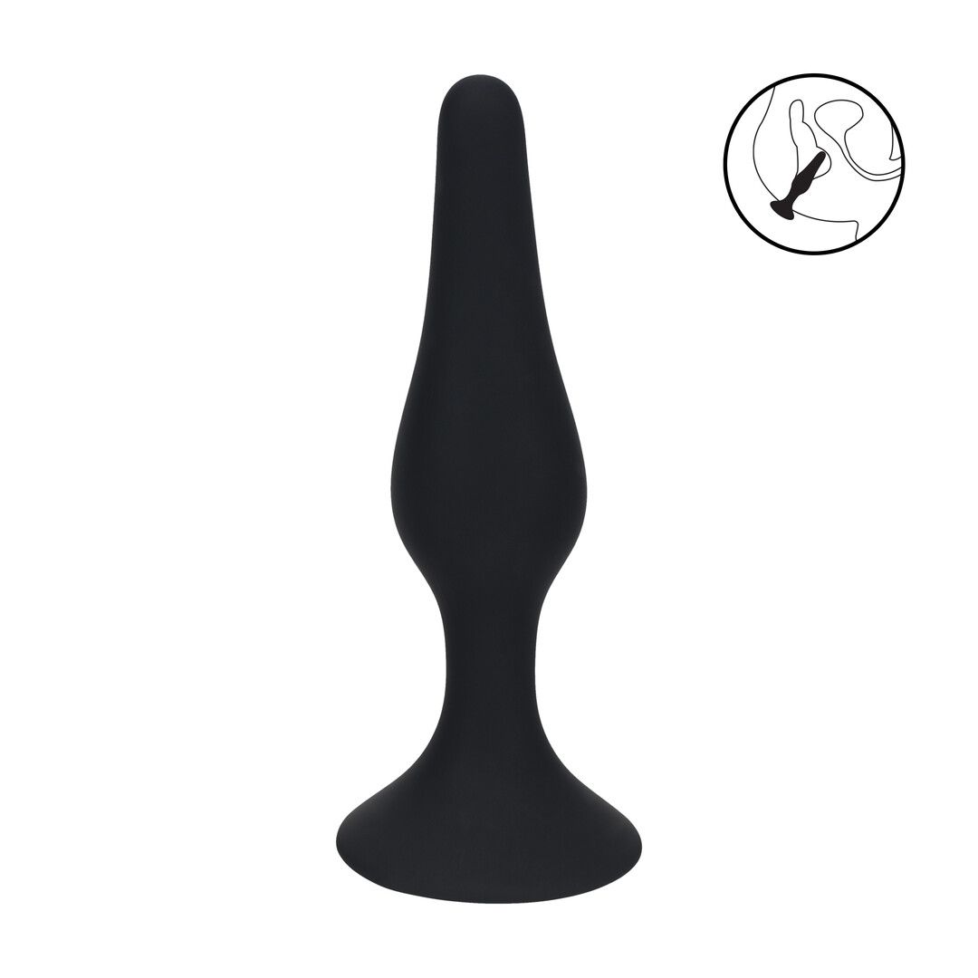 Levelz Slanke Siliconen Anaalplug - M - Zwart
