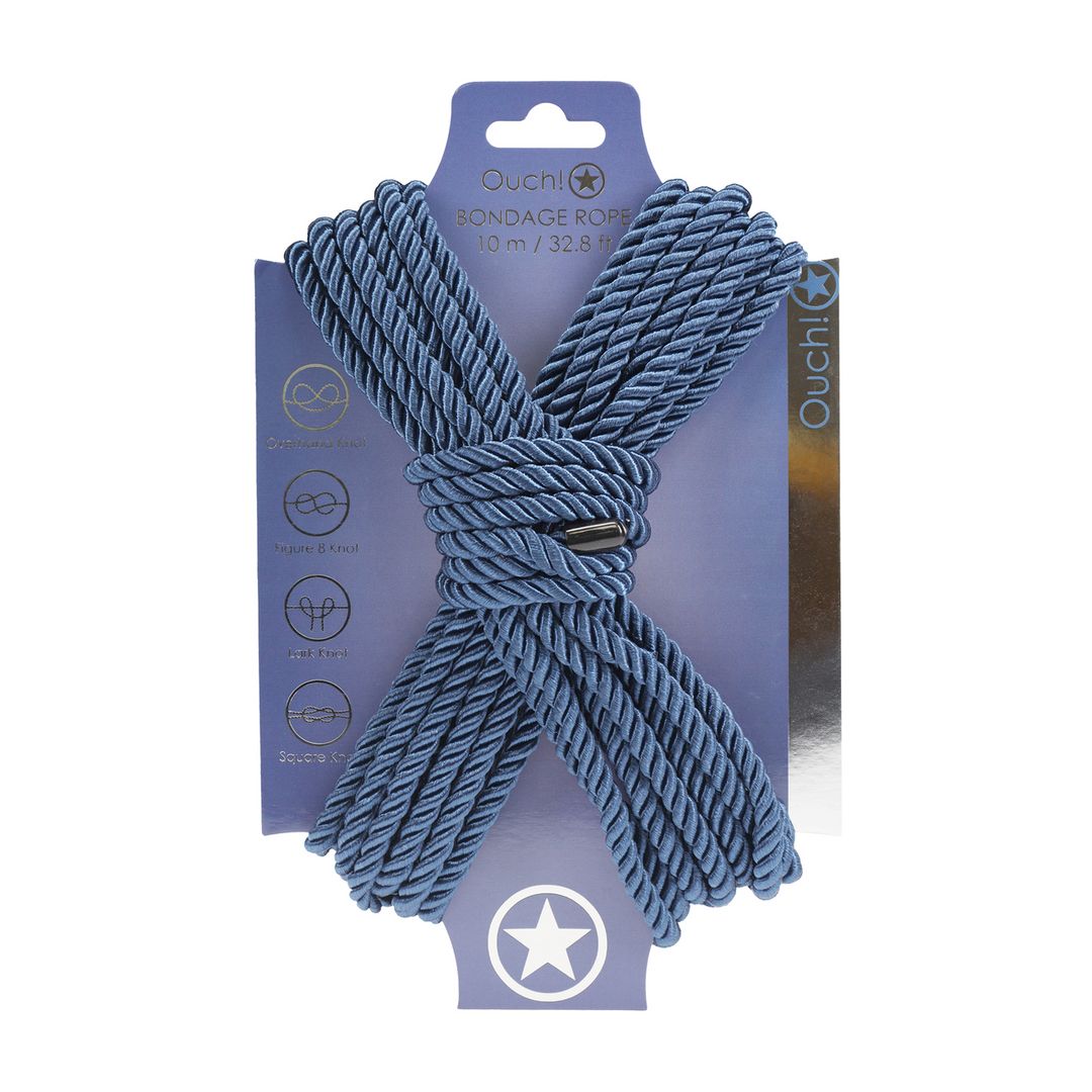 Ouch! Polyester Bondage Touw - 10 m - Marineblauw
