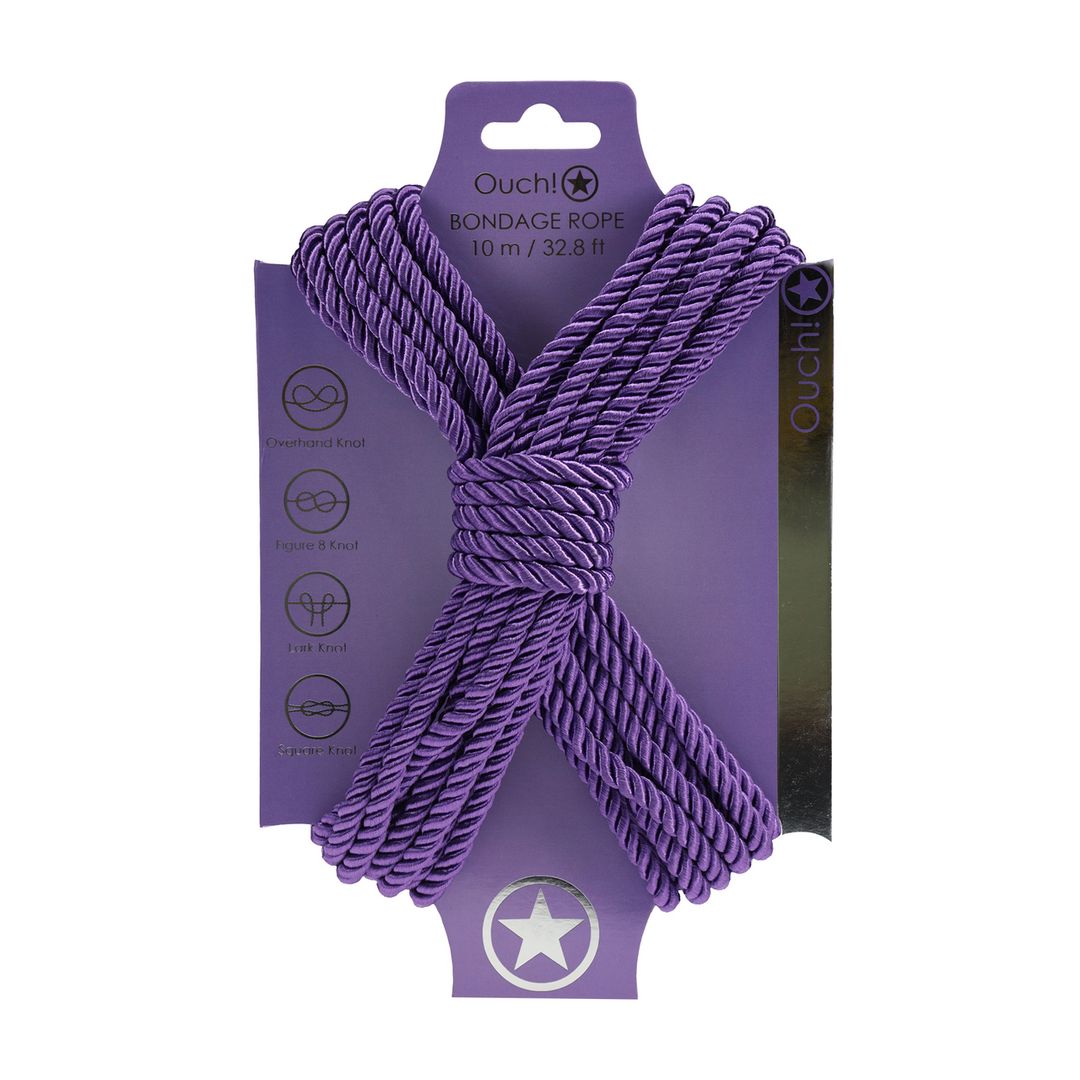 Ouch! Polyester Bondage Touw - 10 m - Paars