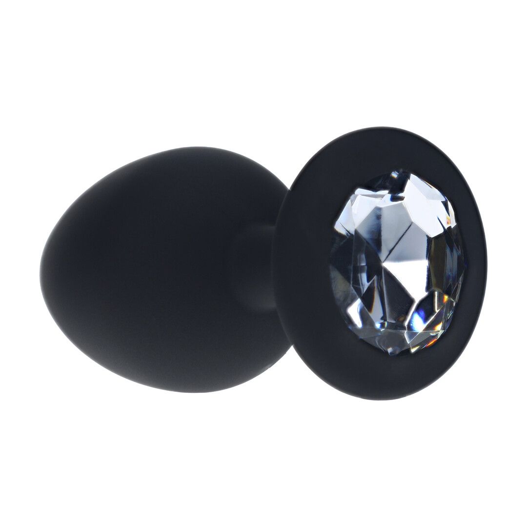 Ouch! Verwisselbare Diamond Rond Buttplug - Large - Zwart