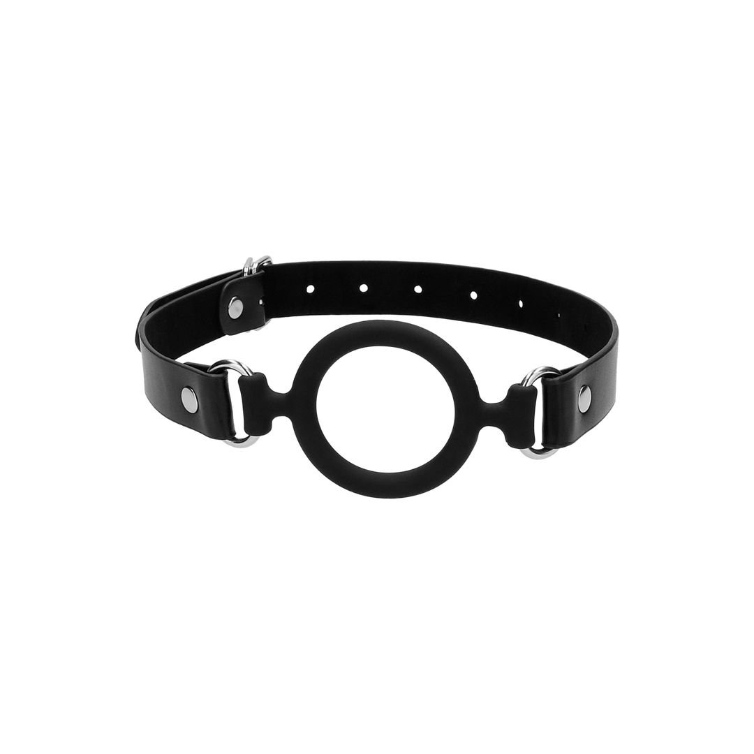 Ouch! Siliconen ring gag met leren banden