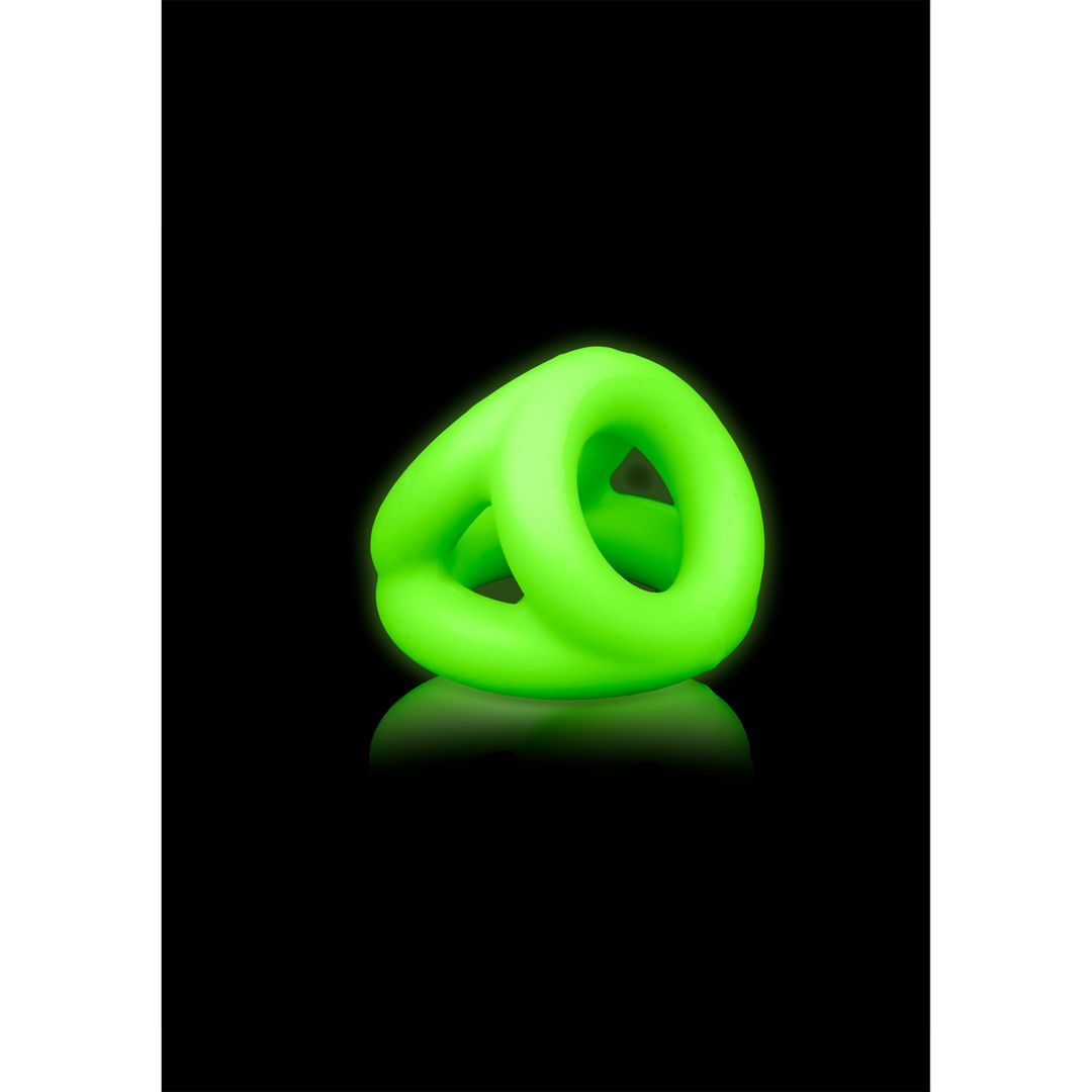 Ouch! Cockring met ballstrap - Glow in the Dark