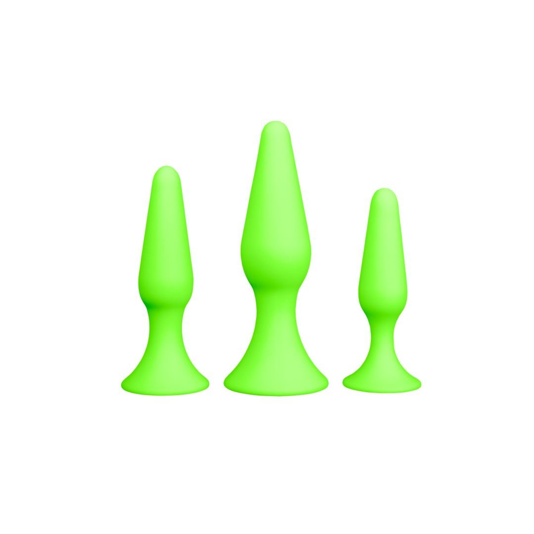 Ouch! Buttplug set - Glow in the Dark