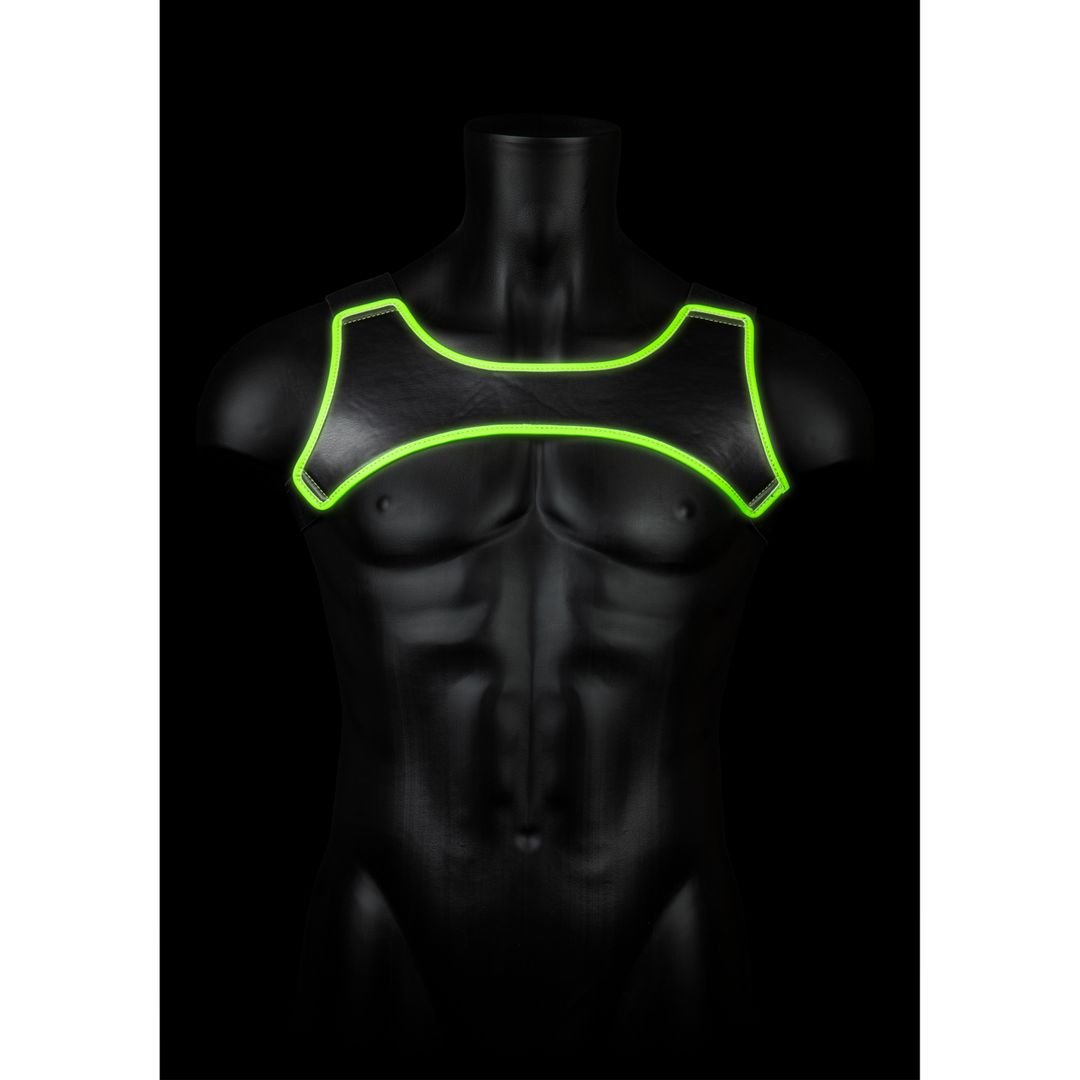 Ouch! neopreen harnas - Glow in the Dark - S/M