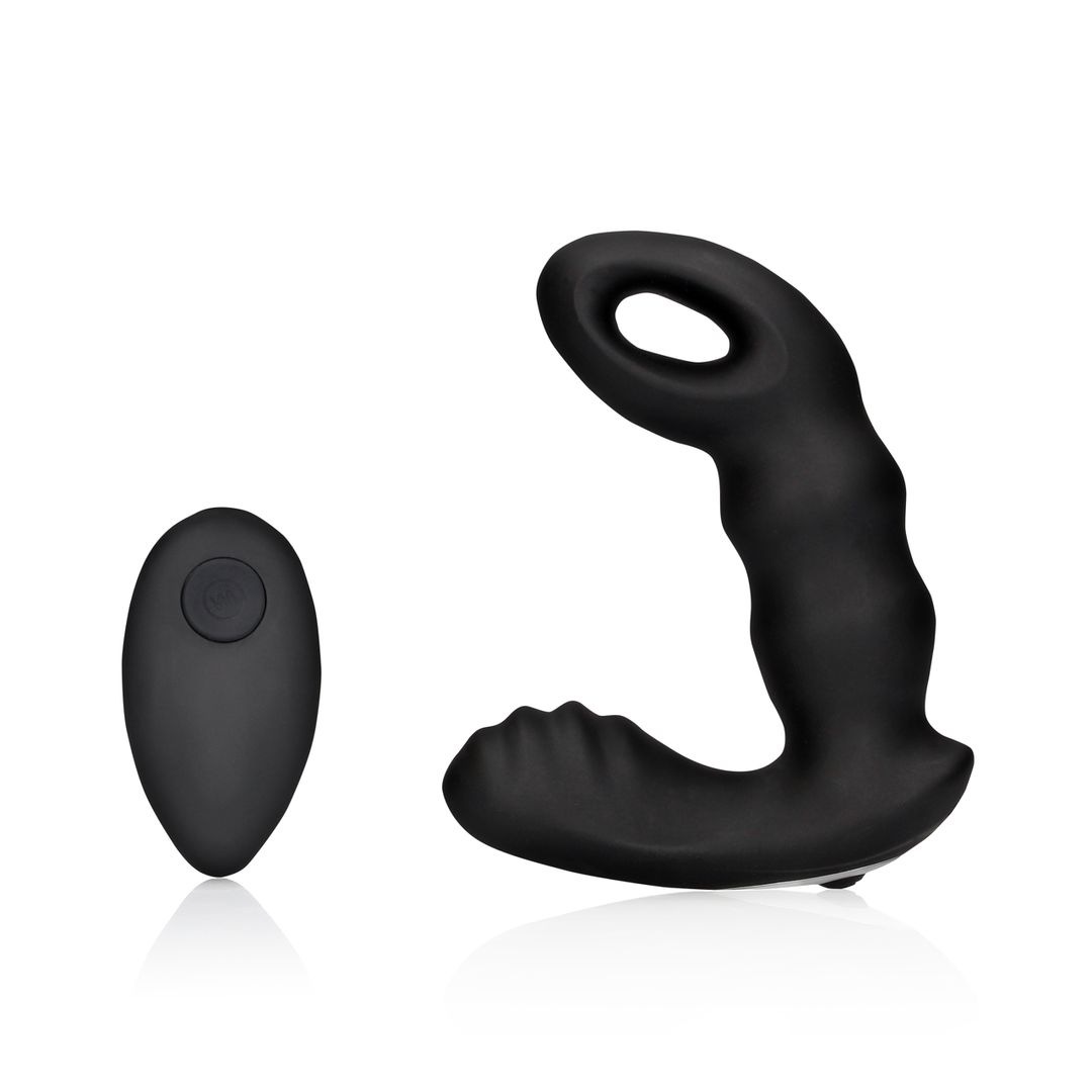 Ouch! Beaded vibrerende prostaatstimulator met afstandsbediening - Zwart
