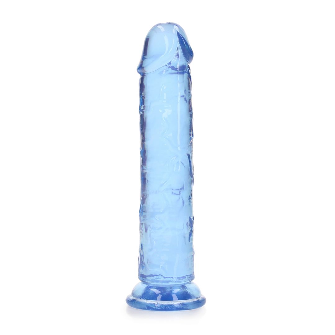 RealRock Rechte realistische dildo met zuignap - 18 cm - Blauw