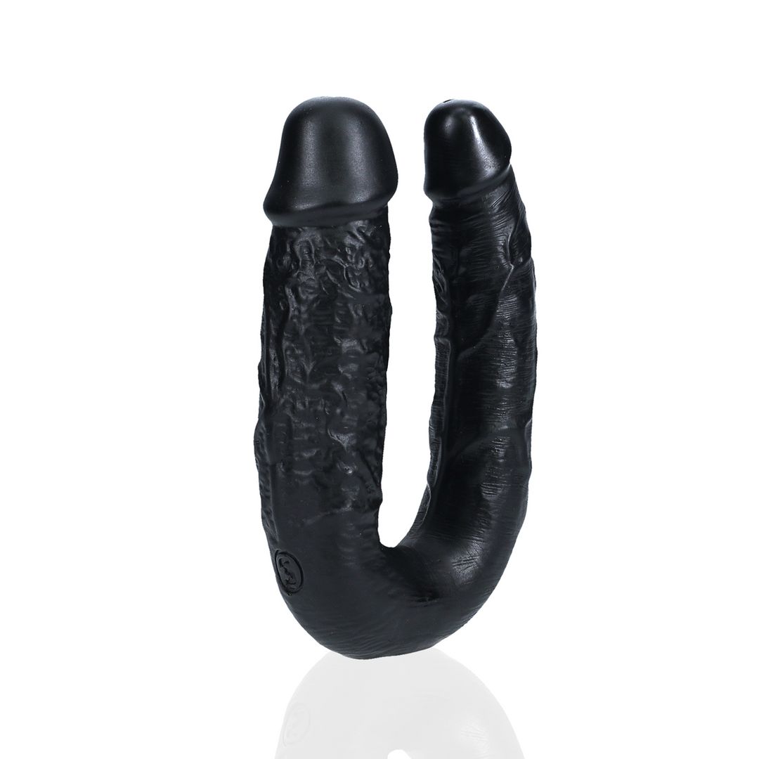 RealRock U-vormige dubbele dildo - 12,7 cm - Zwart
