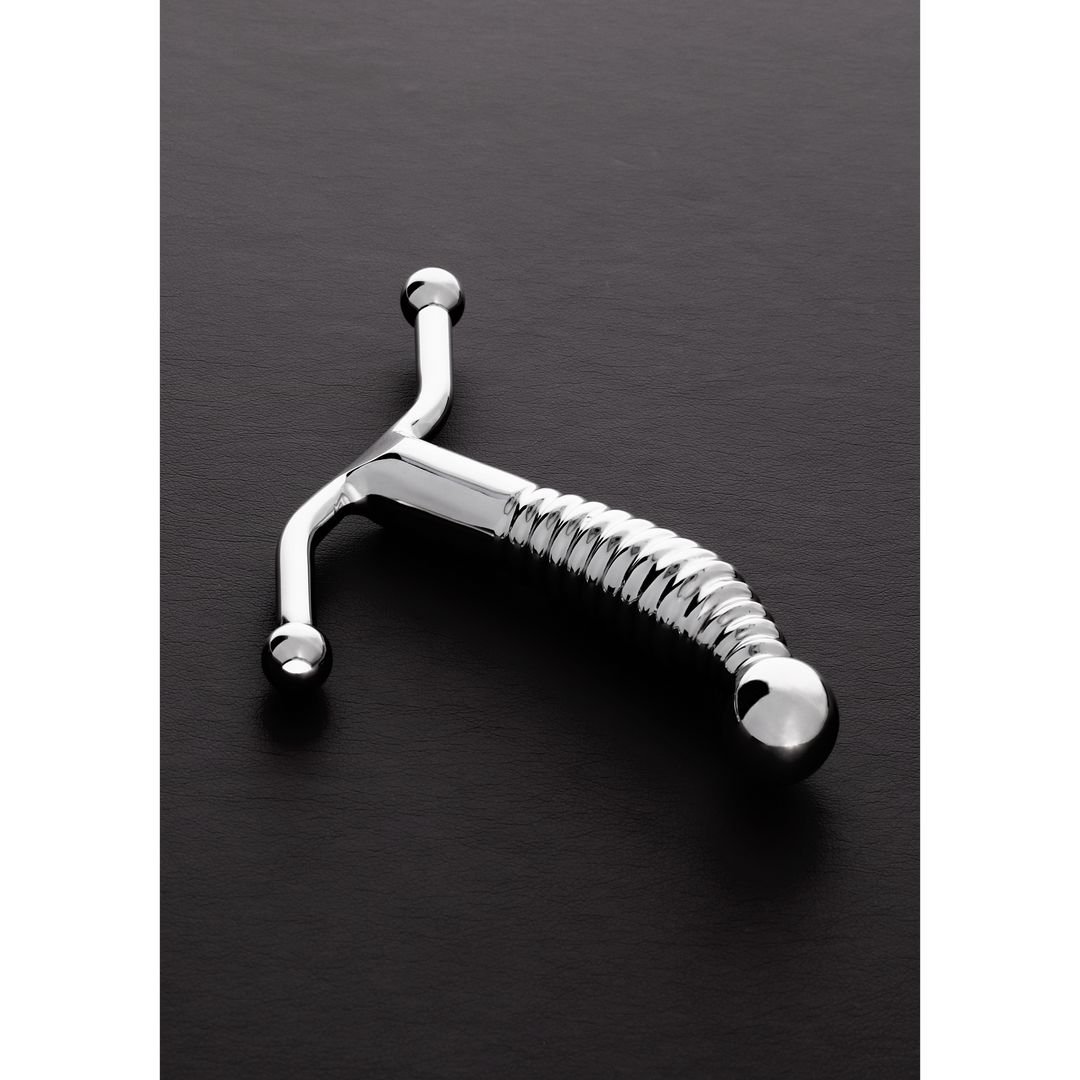 Steel geribbelde P-Spot stimulator
