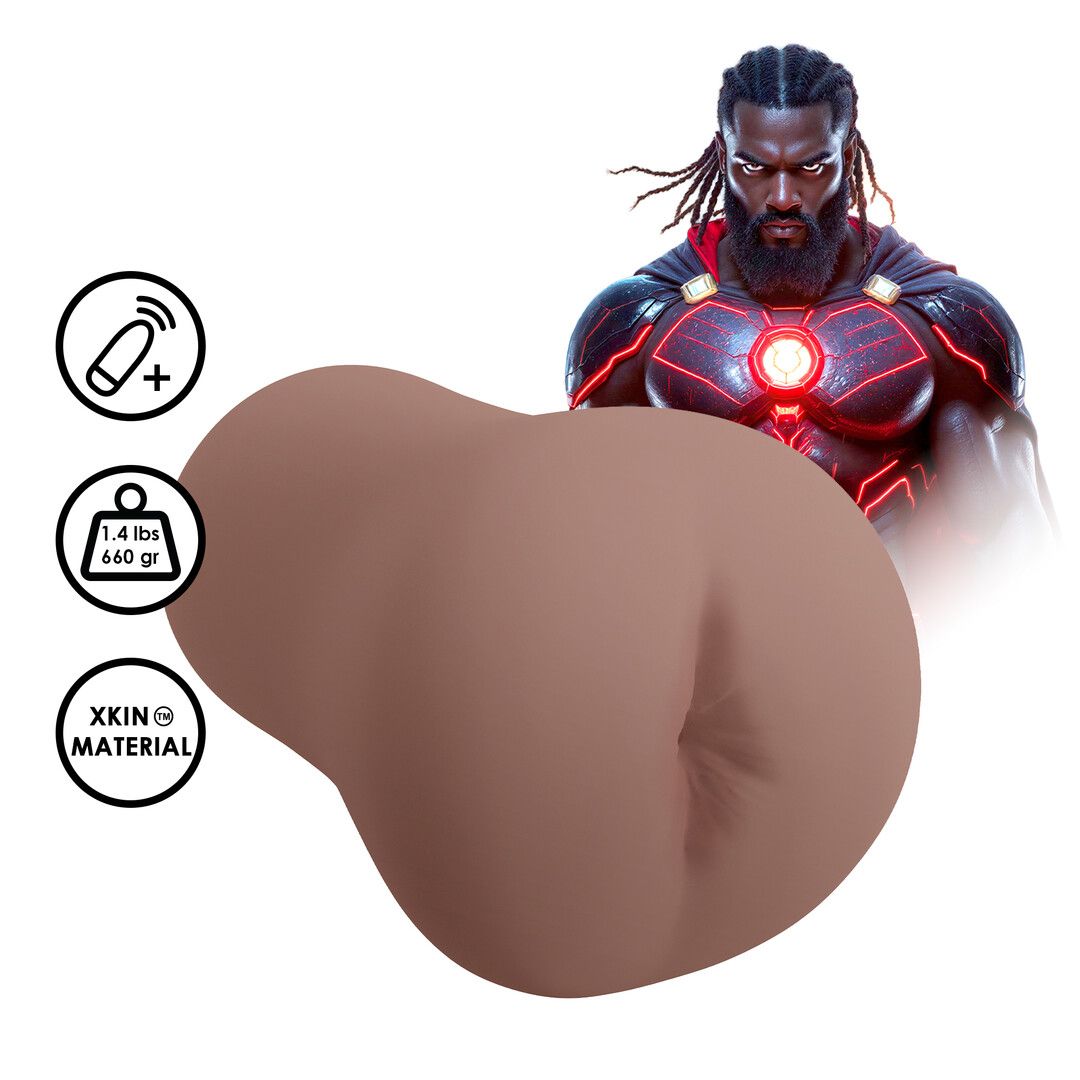 XKIN by Shots Superheroes Saber Vibrerende Masturbator - Bruin