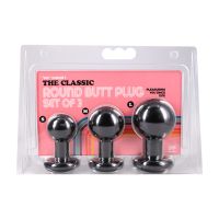 Doc Johnson The Classic - Ronde Buttplug - Set van 3 - Zwart, afbeelding 2