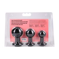 Doc Johnson The Classic - Ronde Buttplug - Set van 3 - Zwart, afbeelding 3