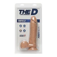 Doc Johnson Perfect D - Realistische FIRMSKYN dildo met ballen - 20 cm, afbeelding 2