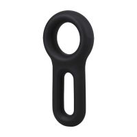 Doc Johnson The Keyhole - Siliconen cockring - Zwart, afbeelding 3