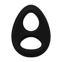Doc Johnson The Code - Siliconen cockring met bandana - Zwart, afbeelding 3