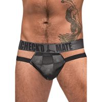 Male Power Checked Mate cut-out jock - L/XL