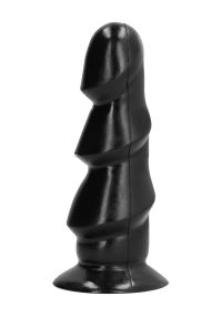 All Black Ribbed Dildo - 17 cm, afbeelding 3
