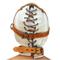XR Brands Total Sensory Deprivation leren hood - M/L - Wit, afbeelding 3
