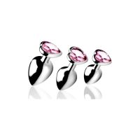 XR Brands Pink Heart - Buttplug Set - 3 Stuks