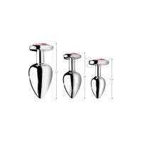 XR Brands Pink Heart - Buttplug Set - 3 Stuks, afbeelding 3