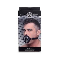 XR Brands Pie Hole - Siliconen ringgag met plug, afbeelding 3