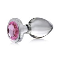 XR Brands Pink Gem - Glazen anaalplug - Large