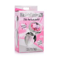 XR Brands Pink Gem - Glazen anaalplug - Large, afbeelding 2