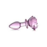 XR Brands Pink Rose - Glazen buttplug - Small