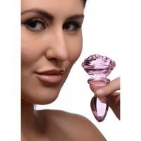 XR Brands Pink Rose - Glazen buttplug - Small, afbeelding 4