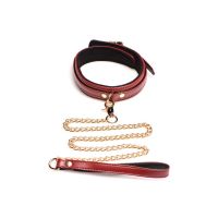 XR Brands 6-delige bordeaux bondage set met boeien, halsband en lijn, afbeelding 5