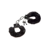 XR Brands Cuffed in Fur Hairy Handboeien - Zwart
