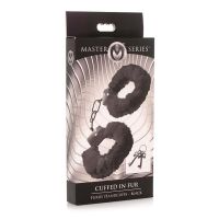 XR Brands Cuffed in Fur Hairy Handboeien - Zwart, afbeelding 2