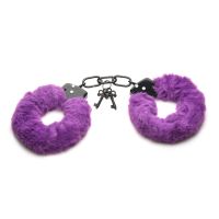 XR Brands Cuffed in Fur - Pluche handboeien - Paars, afbeelding 4