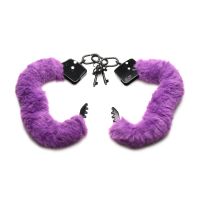 XR Brands Cuffed in Fur - Pluche handboeien - Paars, afbeelding 6