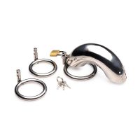 XR Brands Afsluitbare RVS kuisheidskooi met 3 ringen, afbeelding 4