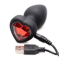 XR Brands Siliconen Vibrerend Rood Hart - Buttplug met Afstandsbediening - Small, afbeelding 7