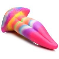 XR Brands Unicorn Tongue - Lichtgevend - Siliconen dildo - Regenboog, afbeelding 3