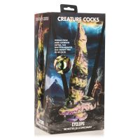 XR Brands Cyclops Monster - Siliconen Fantasy dildo - Geel/Paars/Zwart, afbeelding 2