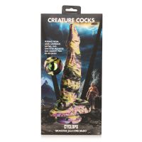 XR Brands Cyclops Monster - Siliconen Fantasy dildo - Geel/Paars/Zwart, afbeelding 3