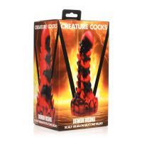XR Brands Demon Rising - Scaly Dragon Fantasy dildo - Rood/Zwart, afbeelding 2